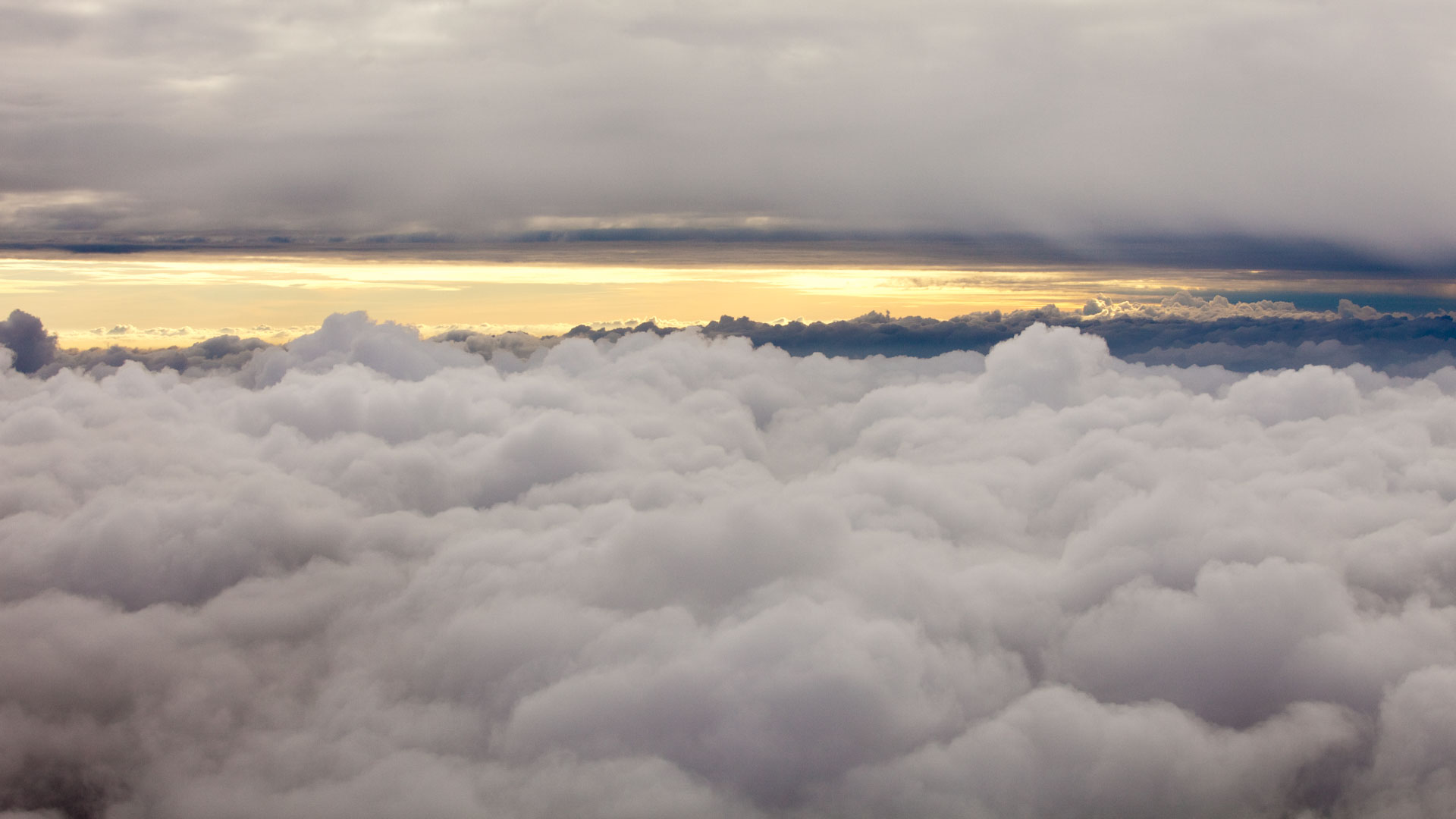 Flying in between two layers of clouds over Poland